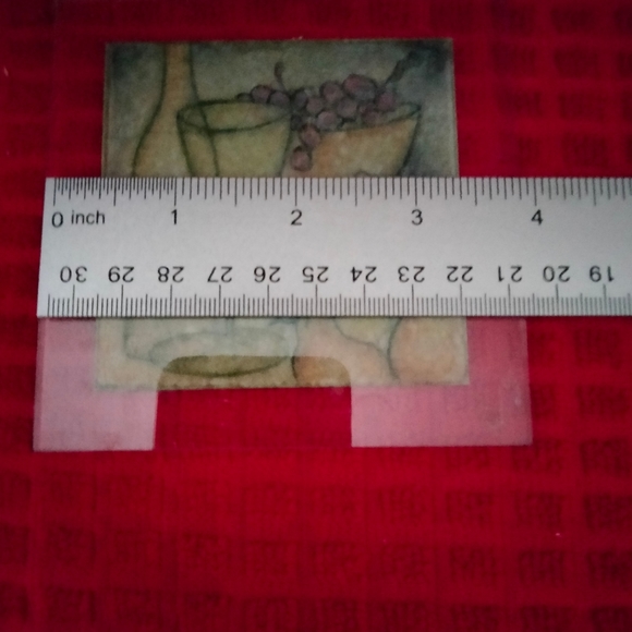 Artisian Glass Coasters Set 4 Martini Themed Bar Cork Back With Stand - Picture 8 of 8